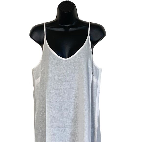 Andie Barreta Coconut Off White Linen Rayon Slip Midi Dress Sz M NWT - Picture 3 of 12